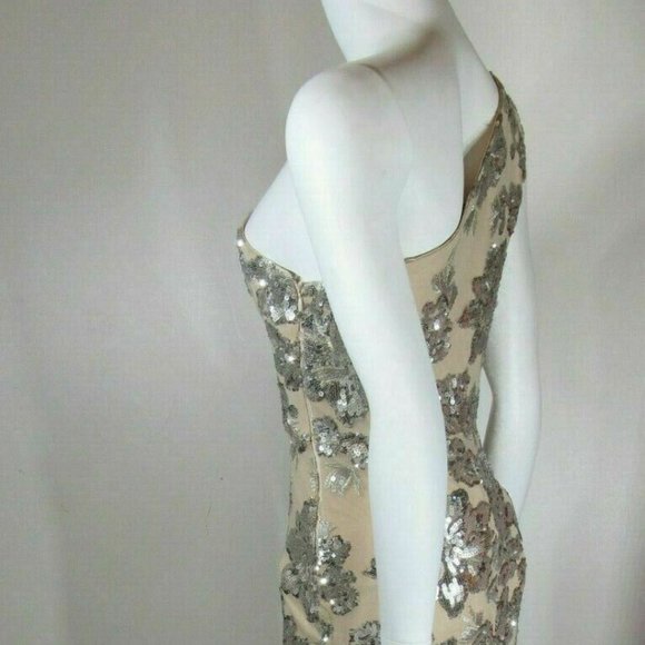 Vince Camuto Metallic Sequin One-shoulder Gown - Picture 6 of 7